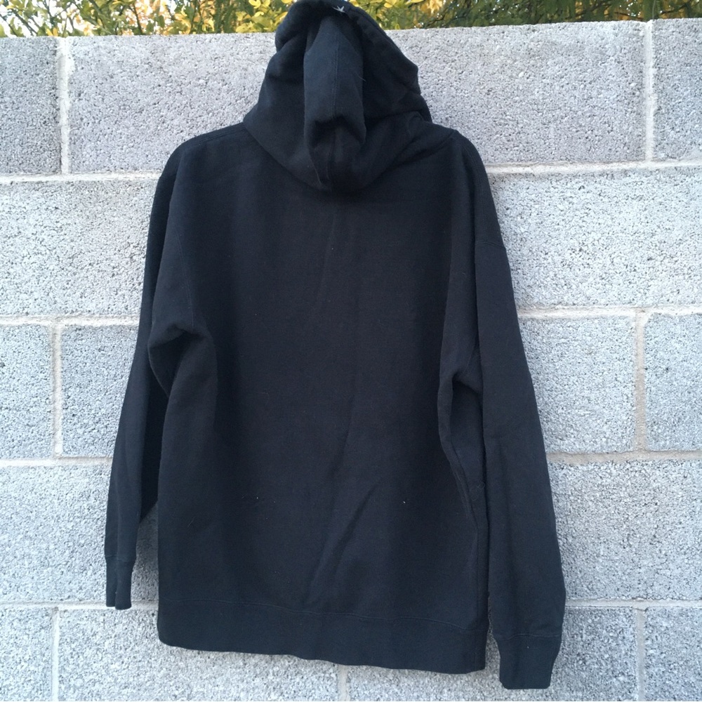 Vtg Y2K Famous Stars and Straps Hoodie Mens Large Black Full Zip Skull And Roses - Picture 4 of 7